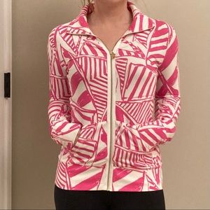 Lilly Pulitzer full zip sweatshirt in Capri pink yacht sea